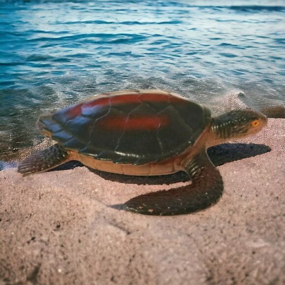 Realistic Sea Turtle Figure Diorama Shadow Box Cake Topper Aquatic Plastic Toy - Picture 14 of 16